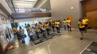 Bulldog Express Drumline performs at North Forest High School