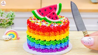 Amazing Rainbow Buttercream Cake🌈1000+ Miniature Rainbow Cake Recipe🌞Best Of Rainbow Cake Ideas