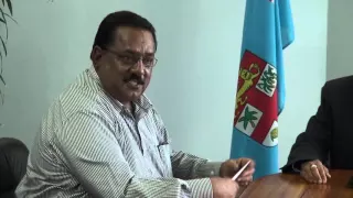 Fijian Attorney General, Aiyaz Sayed-Khaiyum, receives donations, Cyclone Winston relief efforts