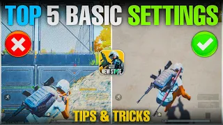 TOP 5 BASIC SETTINGS IN PUBG NEW STATE TO BE A PRO🔥BEST TIPS AND TRICKS✅