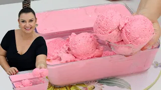 SÓ 1 GELATINA FAZ 4 LITRÃO DE SORVETE DE MORANGO/ IMPRESSIONADA