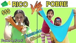 RICO VS POBRE FAZENDO SLIME / AMOEBA ( Parte 4, 5 e 6 ) SLIME GIGANTE !!