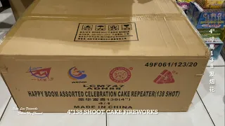 【Fireworks】4"138 Shoot Cake ASSORTED CELEBRATION CAKE REPEATER | 4寸高138发 烟花（荣华富贵）（LCM77/ADN88）