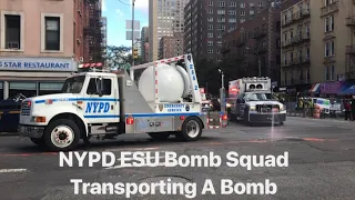 NYPD ESU Containment Truck Evacuating A Device Out Of New York City