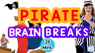 Pirate Brain Break Activities | Pirate Song, Freeze Dance, Body Percussion & Scarf |Sing Play Create