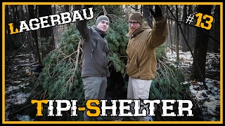 Tipi Bushcraft Shelter - Lagerbau - Outdoor Bushcraft Camp Shelter