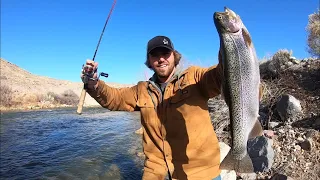 EPIC Day on the River!! FAT Rainbow Trout Catch n’ Cook!