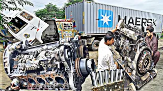 UD truck Engine destroyed on road  found a broken crankshaft ||repair it again with new crankshaft||