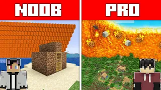 Minecraft NOOB vs PRO: LAVA TSUNAMI HOUSE BUILD CHALLENGE