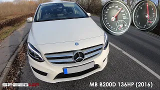 MERCEDES B 200 D AMG 7G | 200 CDI | 136HP | ACCELERATION & TOP SPEED | DRAGY | TEST | 0 - 100 | 2016