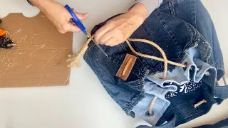 You can make this CROSSBODY Denim TOTE BAG from old jeans DIY Tutorial