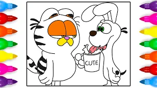 Garfield and Odie Coloring Pages | The Garfield Movie