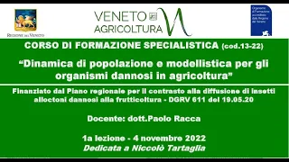 Lezione 1 corso " Dinamica di popolazione e modellistica"  4 novembre 2022