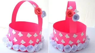 Beautiful DIY paper Basket | Easy paper basket making | Craftsbyanu