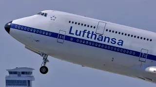 RARE! Lufthansa Boeing 747 RETRO LIVERY TAKEOFF at LAX!