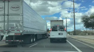 Tempe Local train passes Guadalupe Rd and stops and backs up