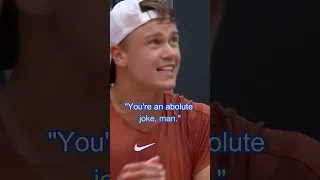 Holger Rune goes off an ump and Djok loves it