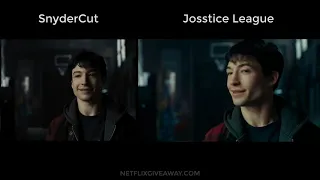 [Justice League Comparison] Batman Meets The Flash - Snydercut vs Josstice League