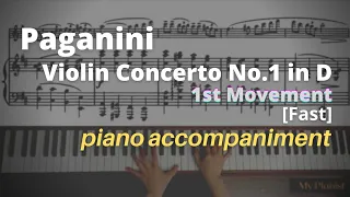 Paganini - Violin Concerto No.1 in D, 1st Mov: Piano Accompaniment [Fast]