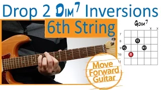 Guitar Chord Inversions - Drop 2 Dim7 - 6th String