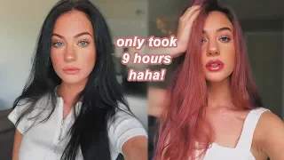 Black to Pink Hair Transformation