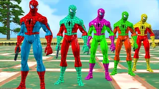 Game GTA 5 superheroes| Spiderman team attacks the joker bad guy team protecting New York City