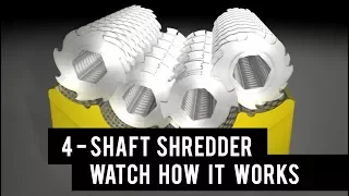 Industrial shredder: how does a four shaft shredder work?