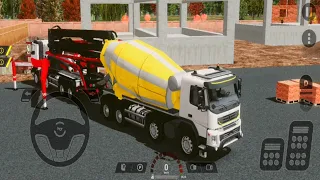Mixer Cement Truck Simulator Driver in Heavy Machines and Construction - Gameplay