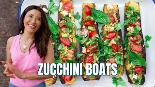Easy Vegetarian Stuffed Zucchini Boats with Mediterranean Flavors