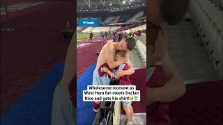 Wholesome moment as Declan Rice gives young fan his shirt!🥹👕 #declanrice #westham #premierleague