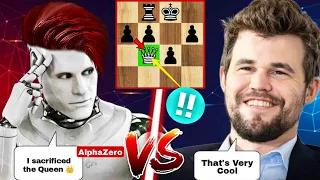 AlphaZero (4K Elo) Sacrificed his FULL QUEEN Against Magnus Carlsen | Stockfish | Chess com | Chess