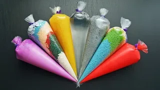 Making Slime Piping Bags - Satisfying Crunchy Slime #43