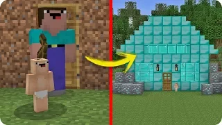 NOOB MINECRAFT VS CASA DE PRO TROLL BEBÉ NOOB SE MUDA EN MINECRAFT