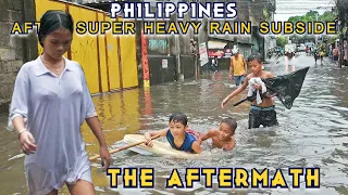 THE AFTERMATH | AFTER THE POWER OF SUPER HEAVY RAIN SUBSIDE IN QUEZON CITY METRO MANILA [4K] 🇵🇭