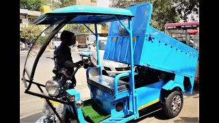 Automatic Hydraulic Garbage Dumper. Krishna Garbage E Loader Rickshaw