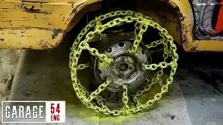 Making wheels using 50 meters worth of chains