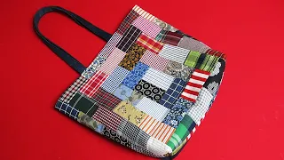 DIY자투리 원단 "절대" 버리지 마세요!"명품백"이 될 수 있어요!/The scraps can be a "luxury bag"/very easy/cute tote bag