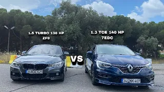 Bmw F30 LCI 318i VS Renault Megane 1.3 TCE 140 HP 7EDC Rolling Ve Hızlanma Testi | Kıyasıya Mücadele