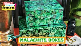 Faux Malachite with Alcohol Inks