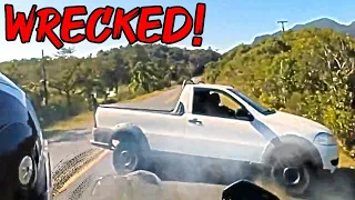 Truck Driver WRECKED In Front Of Biker - ROAD RAGE & Motorcycle Mishaps 2020 (Ep. #74)