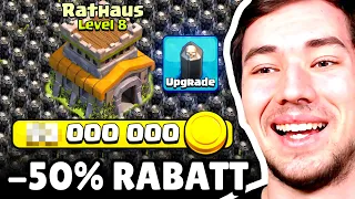 ALLES 50% GÜNSTIGER! 😨 NEUES RATHAUS und MAUERN MAXED! 😍 Hammer Jam in Clash of Clans!