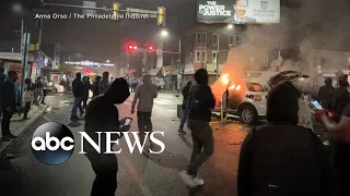 Chaos erupts with demonstrators in Philadelphia after armed man shot by police l GMA