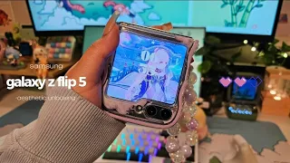 🪼samsung galaxy z flip 5 💜 aesthetic unboxing | genshin impact & more