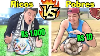 RICOS VS POBRES TESTANDO BOLA DA COPA DE 1000 REAIS VS BOLA DE 10 REAIS #34