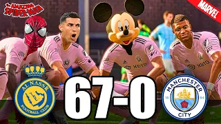 FIFA 24 - RONALDO, MESSI, SPIDER MAN ALL STARS PLAYS TOGETHER | Al Nassr 67-0 Manchester City