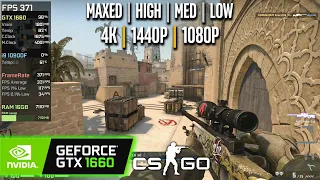 GTX 1660 | CS:GO - 4K, 1440p, 1080p - Low, Medium, High, Maxed