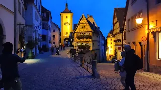 Evening Walk Rothenburg ob der Tauber 2021 GERMANY • Real Time 4K ASMR