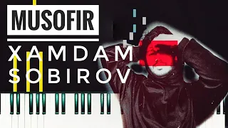 Xamdam Sobirov - Musofir karaoke remix piano lyric musofirdan qaytmasam qo'shiq matni