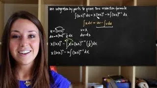 Integration by parts to prove the reduction formula (KristaKingMath)