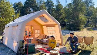 Luxury Camping in the Comfort of Home with Our New Two-Room Tent || Our cat Tomris is at camp